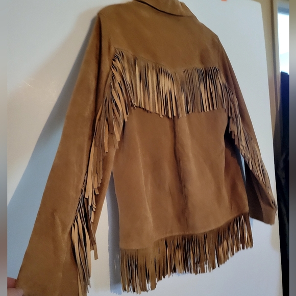VTG Y2K Fringe Granola Western Leather Jacket Wild Bill Hickok Dennis Hopper - Picture 6 of 9